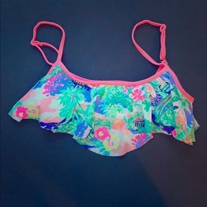 Flouncy tropical swim top